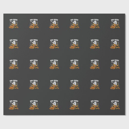 Boo Dozer Halloween Ghost Bulldozer_1 Cadeaupapier (Vlak)