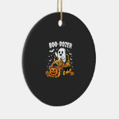 Boo Dozer Halloween Ghost Bulldozer_1 Keramisch Ornament (Rechts)