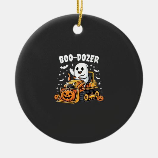 Boo Dozer Halloween Ghost Bulldozer_1 Keramisch Ornament (Voorkant)