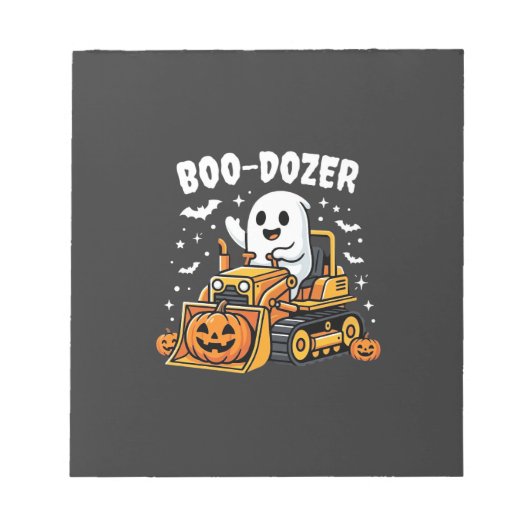 Boo Dozer Halloween Ghost Bulldozer_1 Notitieblok (Voorkant)
