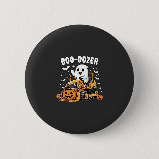 Boo Dozer Halloween Ghost Bulldozer_1 Ronde Button 5,7 Cm (Voorkant)