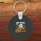 Boo Dozer Halloween Ghost Bulldozer_1 Sleutelhanger (Voorkant)