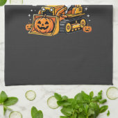 Boo Dozer Halloween Ghost Bulldozer_1 Theedoek (Gevouwen)