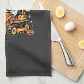 Boo Dozer Halloween Ghost Bulldozer_1 Theedoek (Quarter Fold)