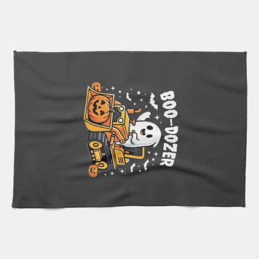 Boo Dozer Halloween Ghost Bulldozer_1 Theedoek (Horizontaal)