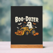 Boo-Dozer Halloween Ghost Bulldozer Ontwerp_1 Acryl Bord (Neutraal)