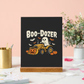 Boo-Dozer Halloween Ghost Bulldozer Ontwerp_1 Acryl Bord (Huwelijk)