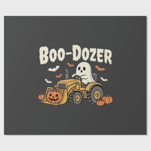 Boo-Dozer Halloween Ghost Bulldozer Ontwerp_1 Cadeaupapier (Vlak)