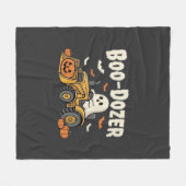 Boo-Dozer Halloween Ghost Bulldozer Ontwerp_1 Fleece Deken (Voorkant (Horizontaal))