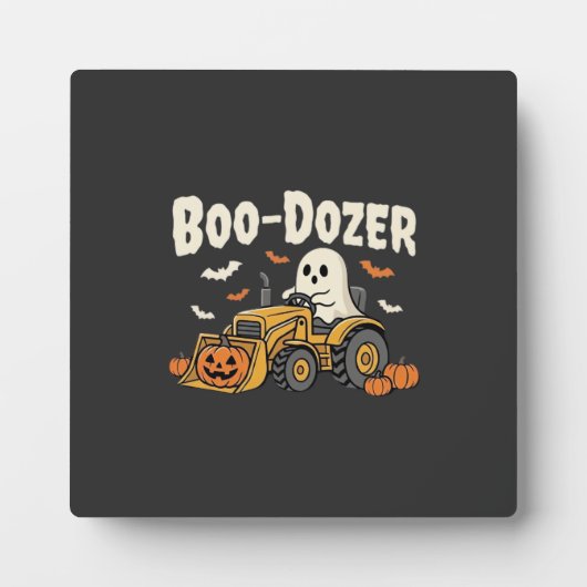 Boo-Dozer Halloween Ghost Bulldozer Ontwerp_1 Fotoplaat (Voorkant)