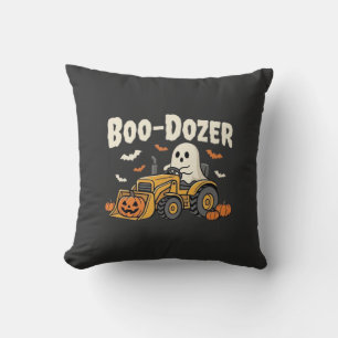 Boo-Dozer Halloween Ghost Bulldozer Ontwerp_1 Kussen