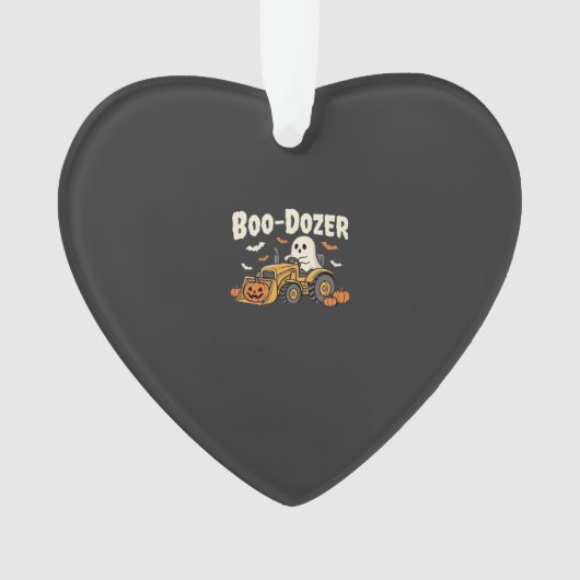 Boo-Dozer Halloween Ghost Bulldozer Ontwerp_1 Ornament (voorkant)