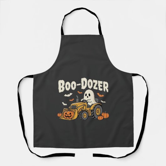 Boo-Dozer Halloween Ghost Bulldozer Ontwerp_1 Schort (Voorkant)