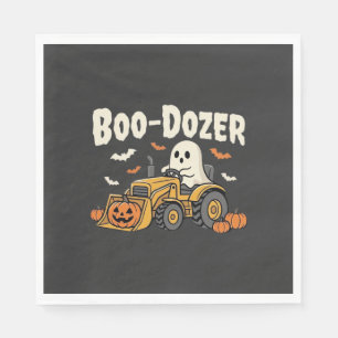 Boo-Dozer Halloween Ghost Bulldozer Ontwerp_1 Servet