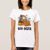 Boo-Dozer Halloween Ghost & Pumpkin T-Shirt (Voorkant)