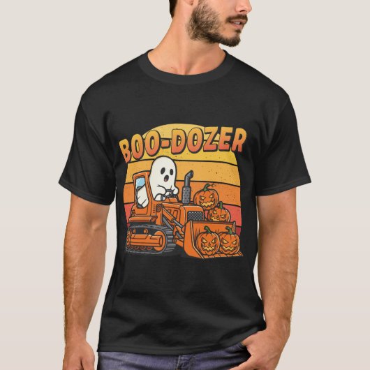 Boo Dozer Spoken Grappig Halloween T-shirt (Voorkant)