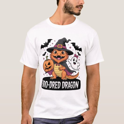 Boo-Dred Dragon Halloween Illustratie T-shirt (Voorkant)