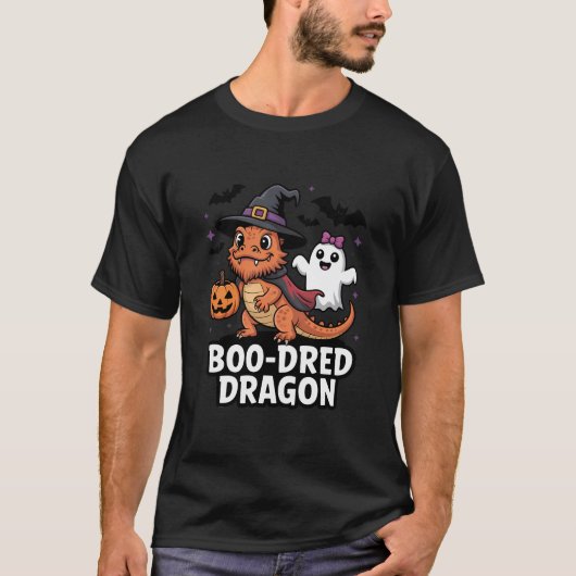 Boo-Dred Dragon Schattige Halloween Ontwerp T-shirt (Voorkant)