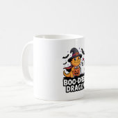 Boo-Dred Dragon Schattigee Halloween kunst Koffiemok (Voorkant links)