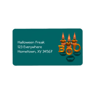 Boo. Drie Cute Ghosties Etiket