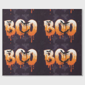 🎃BOO Drip Halloween Letters met Geesten Cadeaupapier (Vlak)