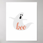 Boo. Een witte oranje geest. Halloween kinder part Poster (Voorkant)