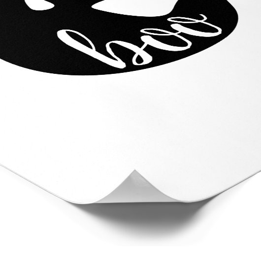 Boo. Een zwart wit spook. Halloween kinder partij Poster (Hoek)