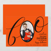 Boo Eerste Halloween Leukste Pompoen Baby Foto 2 Feestdagenkaart (Voorkant / Achterkant)