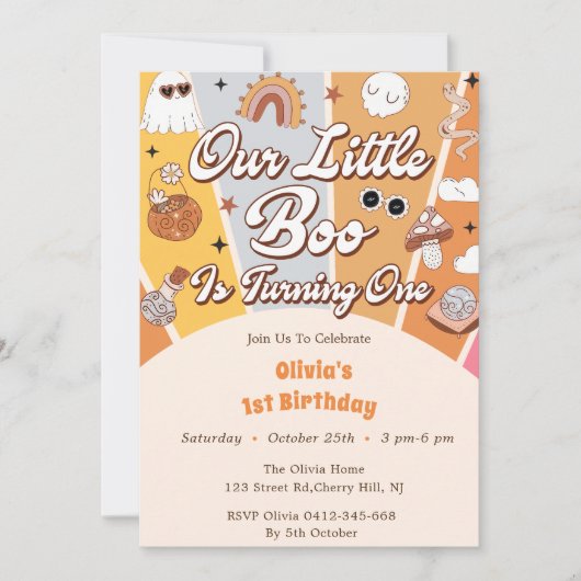 Boo Eerste Verjaardag Onze Kleine Boo Is Draaien E Kaart (Voorkant)