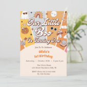 Boo Eerste Verjaardag Onze Kleine Boo Is Draaien E Kaart (Staand voorkant)