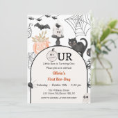 Boo Eerste Verjaardag Onze Kleine Boo Is Draaien E Kaart (Staand voorkant)