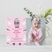 Boo Eerste Verjaardag Onze Kleine Boo Is Draaien E Kaart (Staand voorkant)