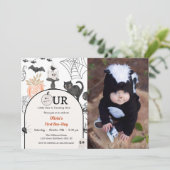 Boo Eerste Verjaardag Onze Kleine Boo Is Draaien E Kaart (Staand voorkant)