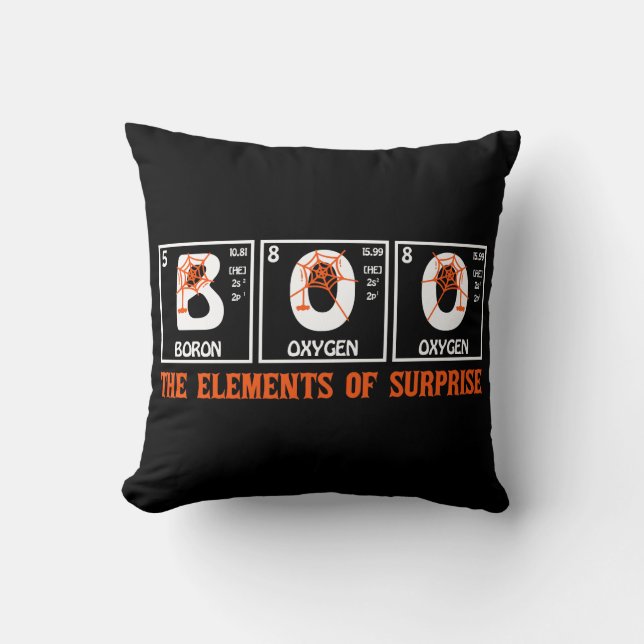 BOO Elementen van Surprise Chemistry Joke Kussen (Voorkant)