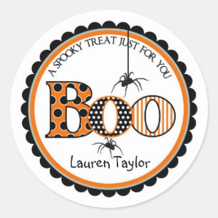 BOO en Spiders Halloween Treat Stickers