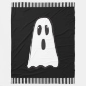 BOO! Enge Cute Geest Halloween Zwart Wit Fleece Deken (Voorkant)