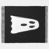 BOO! Enge Cute Geest Halloween Zwart Wit Fleece Deken (Voorkant (Horizontaal))