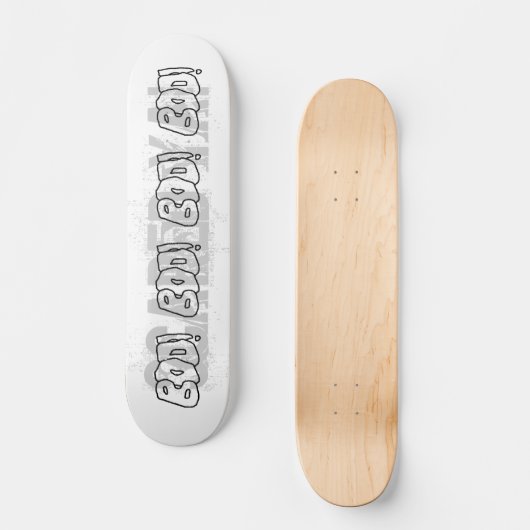 Boo. Fat Jagged Letters. Persoonlijk Skateboard (Voorkant)