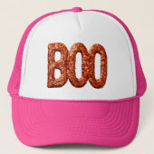 Boo Faux Sequin ziet er Oranje uit Trucker Pet (Voorkant)