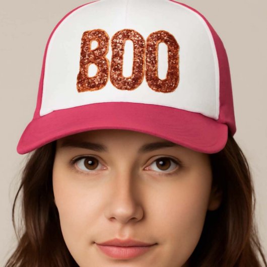 Boo Faux Sequin ziet er Oranje uit Trucker Pet