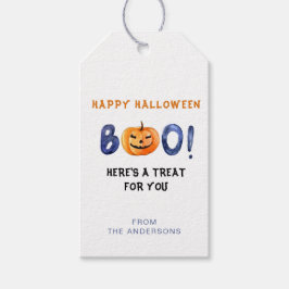 BOO Fijne Halloween Pompoen Snoepjes Cadeautag Cadeaulabel