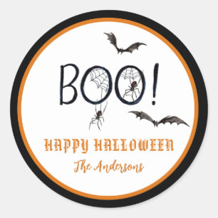 BOO Fijne Halloween traktatie Ronde Sticker