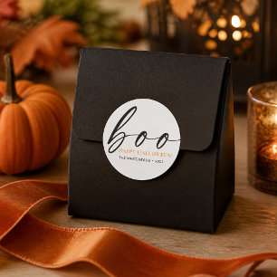 Boo Fijne Halloween Wit Ronde Sticker