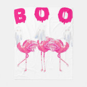 Boo Flamingo Halloween Flamingo Ghost Fleece Deken (Voorkant)