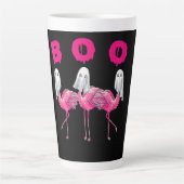 Boo Flamingo Halloween Flamingo Ghost Latte Mok (Voorkant)