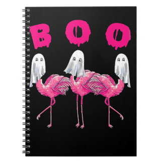 Boo Flamingo Halloween Flamingo Ghost Notitieboek