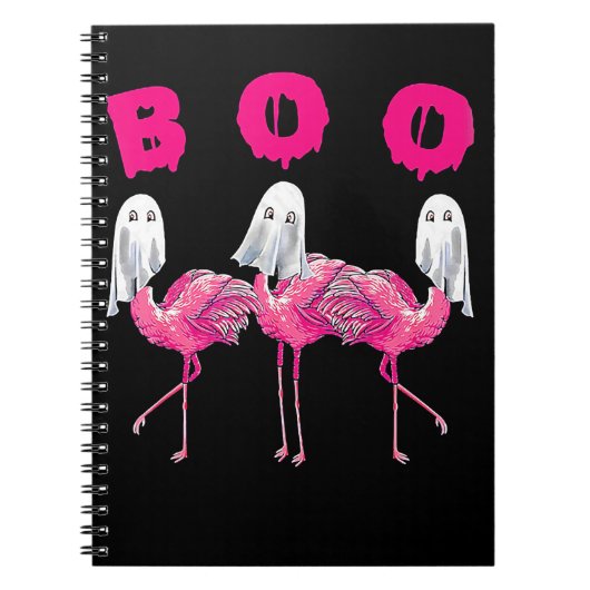 Boo Flamingo Halloween Flamingo Ghost Notitieboek (Voorkant)