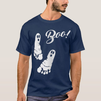 Boo Footprint Halloween Pregnancy Announge G T-shirt