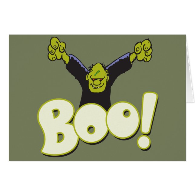 BOO Frankenstein Monster Grappig Halloween (Voorkant Horizontaal)