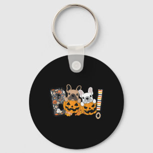 Boo Franse Bulldog Pompoen Snoep Hond Puppy Sleutelhanger